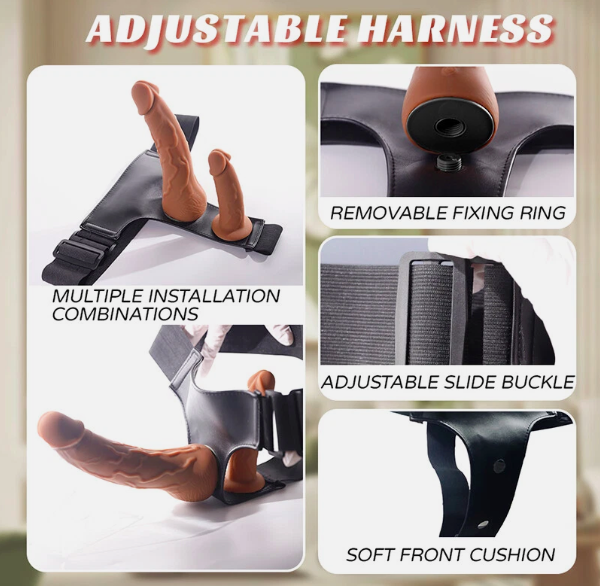 Dương vật giả 2 đầu Yeain Double Wings có đai đeo điều khiển remote từ xa